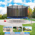 Seizeen Trampoline for Kids 12 ft - All-Weather Round Trampoline W/ Enclosure Net, Large Trampoline with Strong Supports for 6-8 Kids