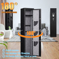 Gun Safe, Long Storage Cabinet for Gun with LED Light, Digital Keypad Large Heavy-Duty Safe 5-Gun Storage Cabinet with 3 Side Bags, Top Shelf, Alarm System for Home Shop Office Basement