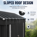 Seizeen 6x4FT Storage Shed, Metal Garden Tool Sheds & Outdoor Storage Clearance for Patio Backyard, Weatherproof and Lockable Outdoor Storage, Black