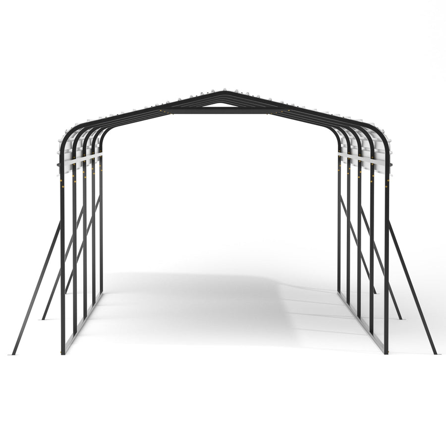 12 x 20ft Carport Galvanized Steel, Heavy Duty Carport Shelter for Outdoor, All-Steel Tent with Extra Support Pole, Weatherproof Roof, Car Boat Tractor ATV RV Shelter