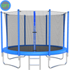 Seizeen Trampoline for Kids Adults, 12FT Outdoor Trampoline with Enclosure Net, Heavy-Duty Trampoline w/ 4 W-shaped Supports for Max 570LBS, Thickened Spring Pad, 8 Poles, 72 Color Galvanized Springs