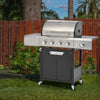 4 Burner Outdoor BBQ Grill, 46,790BTU Propane with Side Burner, Stainless Steel for Patio and Garden Cooking