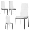 Dining Chairs Set of 4, Seizeen Kitchen Chairs PU Leather Dining Room Height Backrest Chairs, Iron Fame Quick Assembly, White Cushions