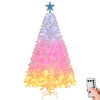 Withe Christmas Tree with Lights, Seizeen 6FT Artificial Tree, Pre-lit Xmas Tree with 300 Tri-Color Lights & 600 Bendable Branches, Color-Changing Lighted Tree for Indoor Outdoor Decor