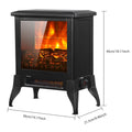 Electric Fireplace Heater, 18" Freestanding Fireplace Stove, 1400W Portable Space Heater for Home Room Office W/Anti-overheating, Adjustable, Virtual Flame