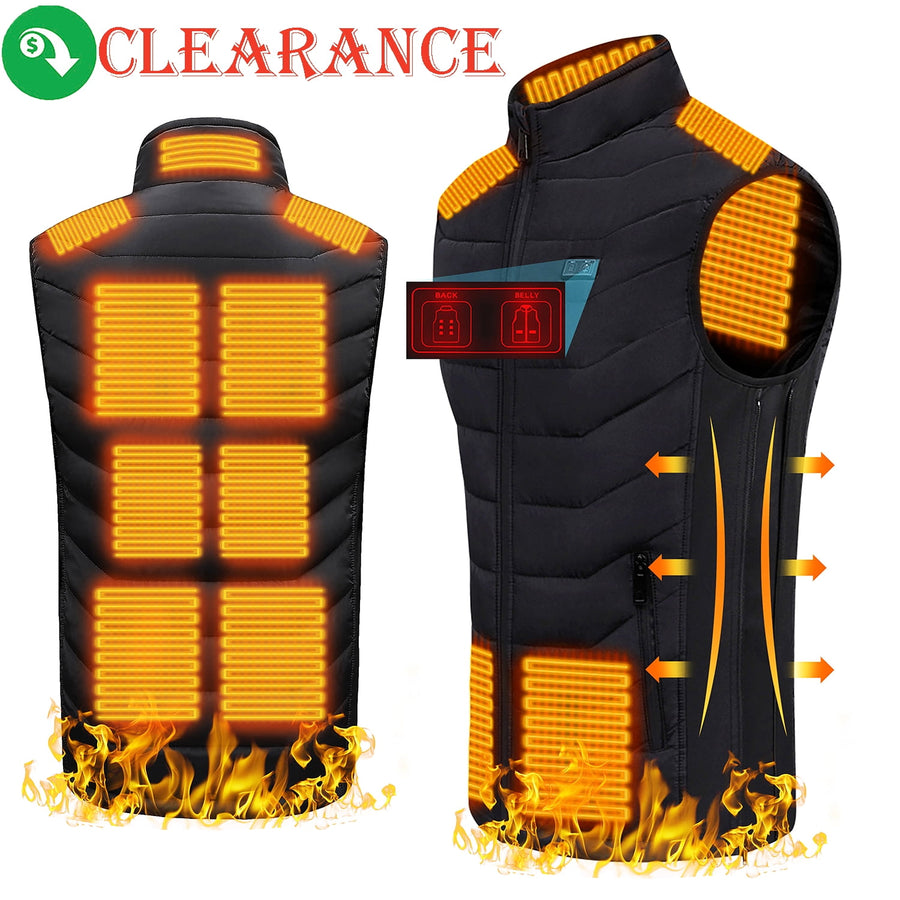 Seizeen Heated Vest for Man Women, Lightweight Smart Heated Vest W/ 11 Heating Zone 100¡ãF - 130¡ãF, Unisex Adjustable Size Heated Clothing with Upgraded Waterproof 75D Nylon Fabric, Machine Washable, L