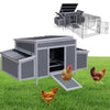 3-IN-1 Chicken Coop for 4 Chickens, Wood Chicken Coop with Nesting Boxes & Run, Large Poultry House Cage for Hen Duck Swan Lockable, Openable Top, Vents, 83.67"L x 27.56"W x 27.95"H