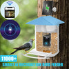 Seizeen Bird Feeder Outdoor, Solar Bird Feeder with Camera, AI Bird Feeder w/Large Food Station , APP Control, 11000+Bird Recognition, Voice Dialogue, 1080P HP Video & Photo, Gift for Father Lover