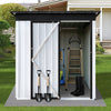 Outdoor Shed 5 x 3Ft, Metal Garden Storage Sheds with Lockable Door & Vents, All-Weather Steel Outdoor Storage for Backyard Garden Patio, Black