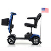 Mobility Scooters Wheelchair, Foldable Electric Scooter 4 Wheel for Adults Seniors Handicapped Easy to Drive, with Windshield Cup Holder USB Port, 10 miles, 265 lbs, Blue