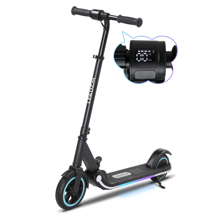 Scooter for Kids Aged 6-14, 150W Electric Scooter with Colorful Light, Powerful 2-wheel Scooter Adjustable Height 33.6-38.4'', LED Display, Ages 6+ Boys & Girls Christmas Birthday Gifts