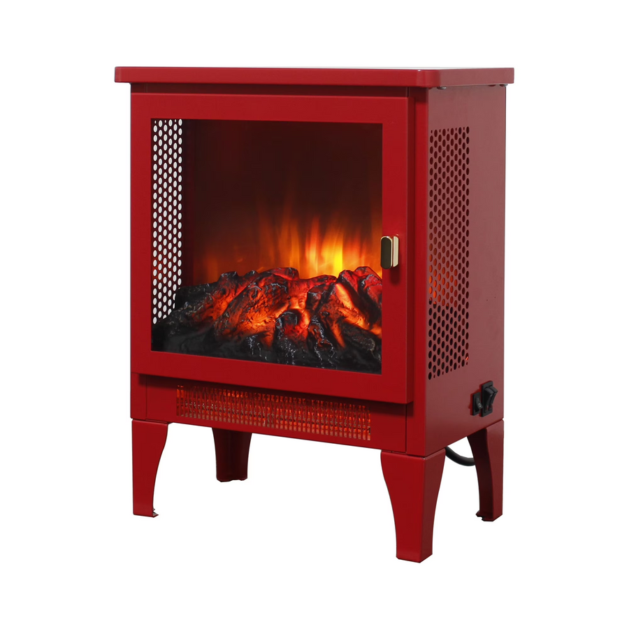 1400W Heater Indoor Use, 18'' Small Fireplace Portable with Two Temperature Settings, Electric Fireplace Stove with Realistic 3D Flame