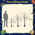 Outdoor Christmas Trees Set of 3, 4FT 5FT 6FT Prelit Artificial Tree All-weather Waterproof, with 2560pcs Timer Warm Lights, DIY Branchs, Holiday Home Decoration, Black