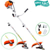 Gas Powered Weed Wacker Cordless, 52CC 2-Stroke 18'' Weed Eater W/10'' Brush Cutter, Full Crank String Trimmer with 8'' Steel Brush Head , Shoulder & Strap