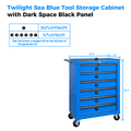Seizeen Rolling Tool Box with Wheels, Metal 5 Drawers Tool Chest, Garage Tool Storage Cabinet with Ball Bearing Slides, Locking Casters, Side Handle & Worktop for Workshop Organizer