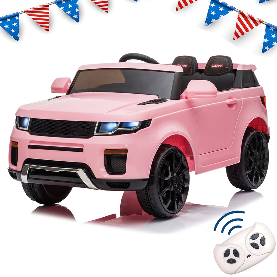 Kids Ride On Cars - 12V Electric Ride On Toys for Girls Boys W/Remote Control, Battery Powered Kids Riding Truck Cars with MP3 Player, LED Headlights, 2x25W Motors, Age 3-7, Pink