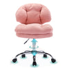 Seizeen Velvet Office Chair Adjustable, Pink Bling Desk Chair for Woman, Nail Desk Vanity Chair on Wheels, 360¡ã Swivel Chair for Girl Students with Thick Cushion