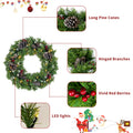 3pcs Pre-lit Christmas Decoration Set, 2 Packs 4''Christmas Entrance Trees and 9' Garland, Green Artificial Xmas Decorative Set for Door Fireplace W/Warm Lights