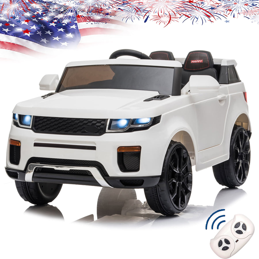 Ride On Toys - 12V Kids Ride On Cars W/Remote Control, Electric Ride On Truck Car Battery Powered 3-Speed, LED Headlights, MP3 Player, Best Gift for Age 3-7 Boys & Girls, White