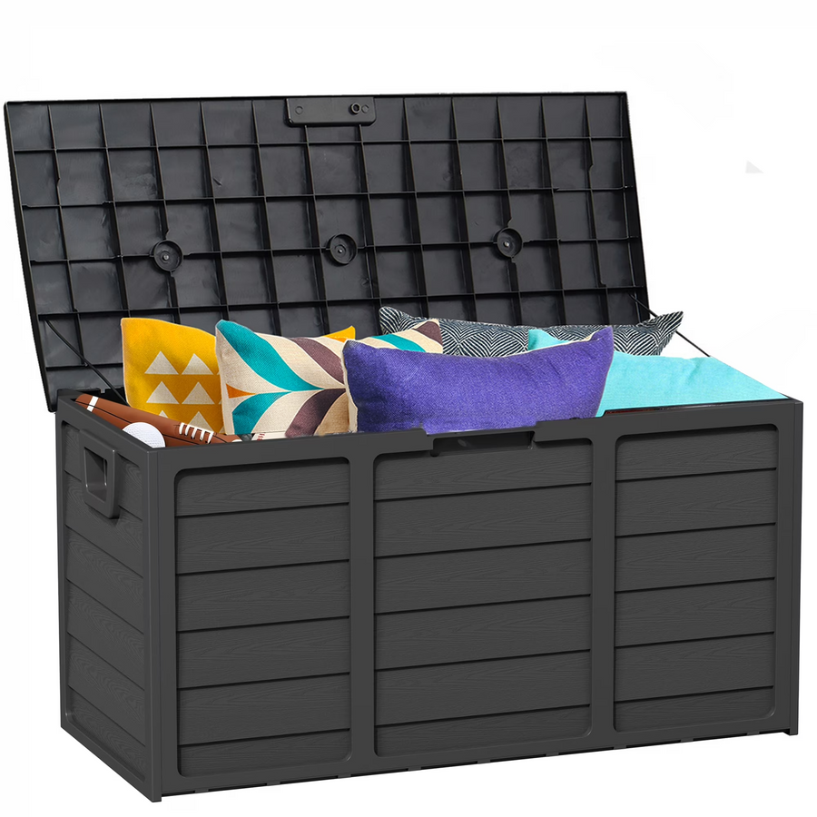 Outdoor Storage Box, 75GAL Waterproof Deck Box for Patio Furniture Cushions, Outside Tool Toy Storage on Wheels for Pool Porch