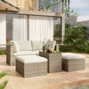 5-Piece Patio Conversation Sets, Outdoor Furniture Sets 4 Seats & 1 Table, All Weather Outdoor Sectional Sofa Set with Ottomans and Cushions, Bright Brown