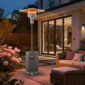 Seizeen Patio Heater for Outdoor Use, 50000BTU Outdoor Propane Heater with Automatic Shutdown Protection, Portable Design on Wheels for Porch Poolside Rattan Furniture, MAX 300sq.ft
