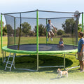 16FT Kids Trampoline with Hoop - Outdoor Trampoline W/Enclosure Net & Ladder, XXL Round Trampolines with Steel Support, Max Weight Capacity 1320LBS