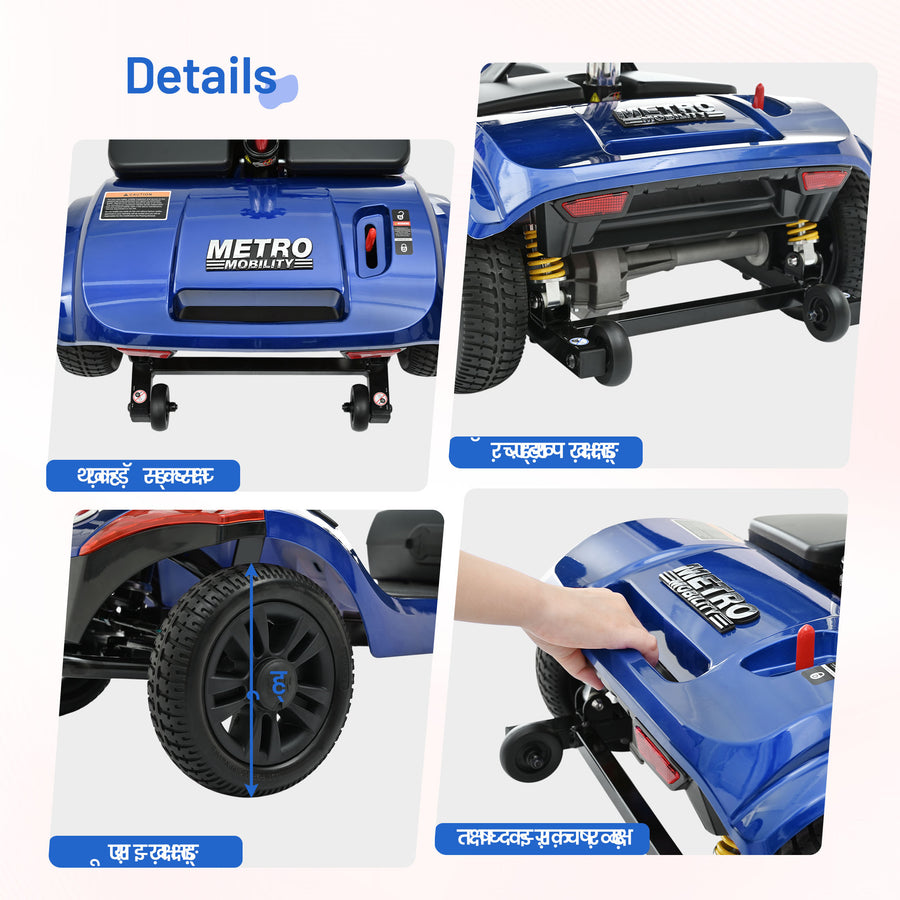 SEIZEEN Mobility Scooters for Seniors with Adjustable Seat, Rearview Mirrors, USB Charging Port,Powered Mobility Scooter for Adults,300W Motor,300 lbs Capacity,Blue