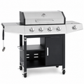 Seizeen 4 Burner Gas Grill with Side Burner, 50,000 BTU Stainless Steel BBQ Grill with Side Shelf, Tank Hook, Towel Rack & Bottle Opener, Outdoor Patio Propane Grill for Backyard, Camping