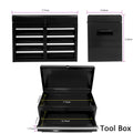 Tool Chest with Drawers, 2-IN-1 Rolling Tool Box & Cabinet Large Capacity with 5 Drawers, Lockable Tool Box Organizer On Wheels with Sliding Drawers, Hidden Double Tool Box, Black