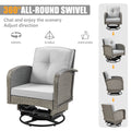 3-piece Patio Furniture Set on sale, Outdoor Patio Wicker Swivel Rocking Chair Set, Cushioned Porch Furniture for Balcony Backyard Deck, Light Gray