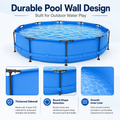 Seizeen Above Ground Swimming Pools, Large Round Frame Outdoor Pool w/Sturdy Iron Support for Backyard, Patio & Garden, Easy Setup Family Pool for Kids and Adults Summer Water Fun