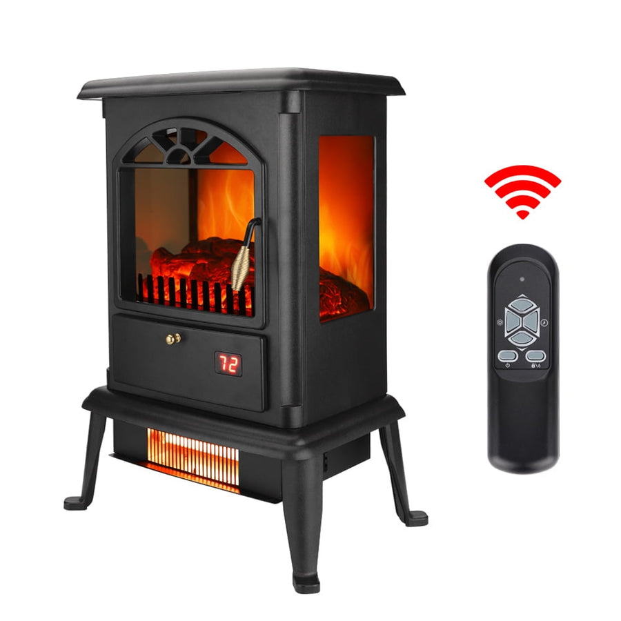 1500W Fireplaces Heater for Inside, Seizeen Freestanding Electric Fireplace with 3D Flame, 16.6'' Portable Space Heater Infrared w/ Timer, Remote Control, 2 Modes, 50~90¡ãF, LED Display