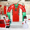 Lighted Christmas Decoration for Outdoor, Seizeen Inflatable Santa & Snowman Arch with 7 Lights, Quick Assembly Patio Yard Party Pre-lit Xmas Decoration, 8FT Tall