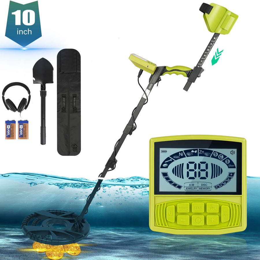 Clearance! Metal Detector for Adults Kids, High-precision Metal Detector W/ 10''D Coil, IP68 Waterproof, Multi-function Panel, Smart Identification Chip(ONLY 10 LEFT!)