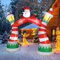 8.9FT Christmas Inflatables Decoration, Outdoor Lighted  Inflatable Santa Claus Christmas Arch with 10pcs LED String Lights, Quick Assembly Home Yard Décor Waterproof with Electric Air Fan