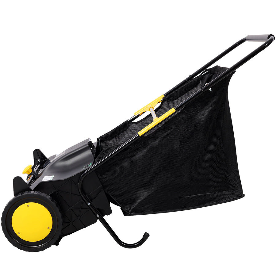 21-Inch Hand Push Lawn Sweeper, Leaf & Grass Collector with 3.5 Cu.Ft Hopper Bag, Adjustable Brush Height, Manual Yard Sweeper for Lawn, Yard & Driveway