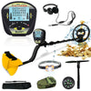 Seizeen Waterproof Metal Detector, Lightweight Metal Detector for Kids & Adults with Adjustable Stem 42''-52'', LCD Outdoor Metal Detector Set W/10'' Coil, 2 Bags, Head Lamp, Shovel & Headphone