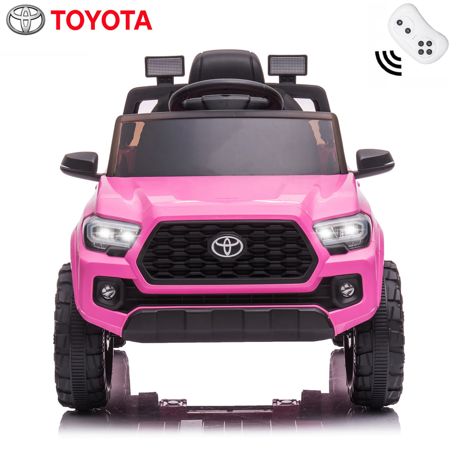 Seizeen 12V Kids Ride on Cars w/ Remote Control, Battery Powered Toyota Tacoma Ride on Toy as Best Gift for Girls Boys, Pink