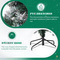 7.5 FT Snow Tipped Artificial Christmas Tree with 350 Warm White LED Lights & Remote, Hinged Xmas Pine Tree with Silver Ribbon Ornaments, Prelit Holiday Tree for Home Office Party Décor
