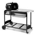 Seizeen Charcoal Grill, Portable Outdoor BBQ Grill with Cart, Multifunctional Kettle Oven Table with Daul Cooking Zone, Shelves, 4 Wheels