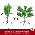 Seizeen 7FT Christmas Tree, Artificial Green Tree with 775 Green Tips, Slim Fir Xmas Tree w/Hinged Branches, Folding Metal Stand, Holiday Decoration for Carnival Party