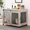 44''L Dog Crate Furniture, Dog Kennel & End Table for Large Dogs, Openable Top Dog Cagew/Sliding Door, Fixed Wheels, Removable Divider for 2 Dogs, Grey