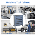 Seizeen Rolling Tool Box, 5-Drawer Tool Chest with Universal Lockable Wheels, Multifunctional Tool Cart Organizer Cabinet