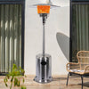 47,000 BTU Patio Heater, Outdoor Heater with Wheels and Adjustable Thermostat, Heavy Duty Stainless Steel Patio Heater, Freestanding Propane Heater for Backyard, Deck, Garden, Silver