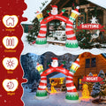 8.9FT Christmas Inflatables Decoration, Outdoor Lighted  Inflatable Santa Claus Christmas Arch with 10pcs LED String Lights, Quick Assembly Home Yard Décor Waterproof with Electric Air Fan