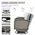 3-piece Patio Furniture Set on sale, Outdoor Patio Wicker Swivel Rocking Chair Set, Cushioned Porch Furniture for Balcony Backyard Deck, Light Gray