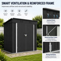Seizeen 6x4FT Storage Shed, Metal Garden Tool Sheds & Outdoor Storage Clearance for Patio Backyard, Weatherproof and Lockable Outdoor Storage, Black
