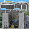 6' x 4' Outdoor Metal Storage Shed, Tools Storage Shed, Galvanized Steel Garden Shed with Lockable Doors, House Outdoor Storage Shed for Backyard, Patio, Lawn, D8311