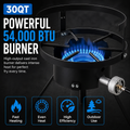 4PCS Outdoor Turkey Fryer Kit, 54,000 BTU Propane Deep Fryer with 30QT & 10QT Aluminum Seafood Boil Pots, Baskets, 32.3-Inch Iron Stand, Poultry Rack, Thermometer and Injector